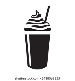 Milkshake icon symbol. vector flat sign design.