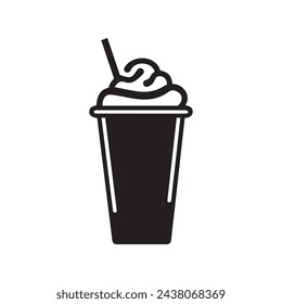 Milkshake icon symbol. vector flat sign design.