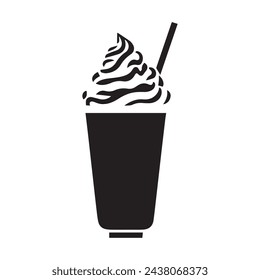 Milkshake icon symbol. vector flat sign design.