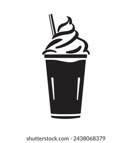 Milkshake icon symbol. vector flat sign design.