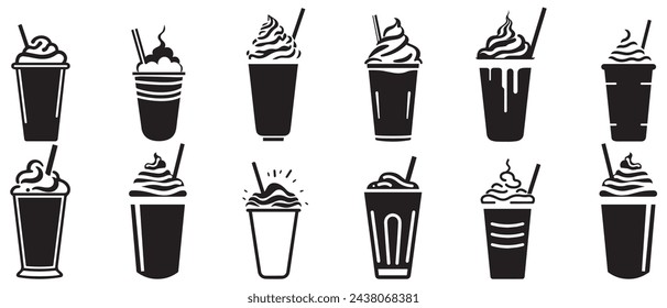 Milkshake icon symbol. vector flat sign design.