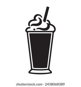 Milkshake icon symbol. vector flat sign design.