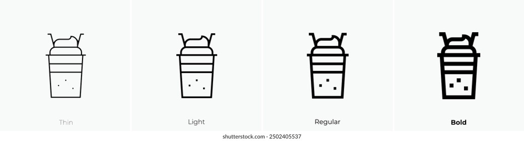 milkshake icon. Thin, Light Regular And Bold style design isolated on white background