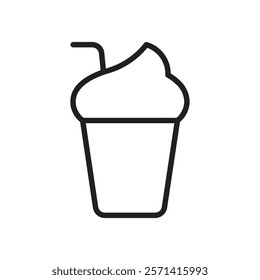 Milkshake icon Thin line vector