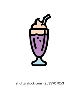 estilo de ilustração de vetor de ícone de milkshake