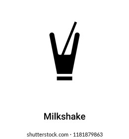 Milkshake icon vector isolated on white background, logo concept of Milkshake sign on transparent background, filled black symbol