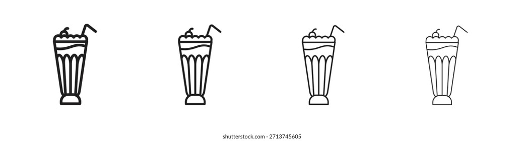 Ícone Milkshake. Pictogramas isolados por vetor.