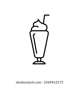 Milkshake icon Vector logo outline