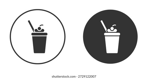 Silhueta de vetor de ícone de milkshake em preto. vetor de ícone plano simples.