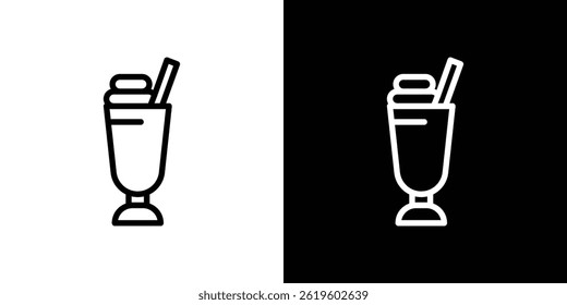 Símbolo de vetor de ícone de milkshake em estilo de plano moderno