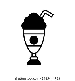 milkshake icon with white background vector stock illustration