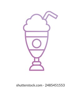 milkshake icon with white background vector stock illustration