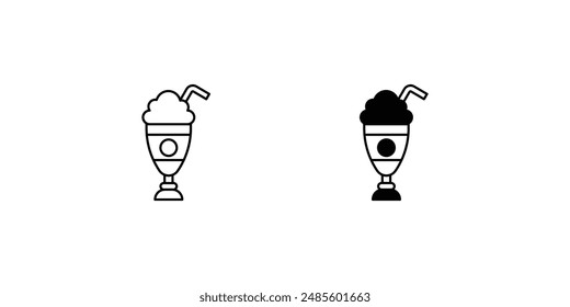 milkshake icon with white background vector stock illustration