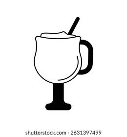 ícone de milkshake com fundo branco vetor ilustração de estoque