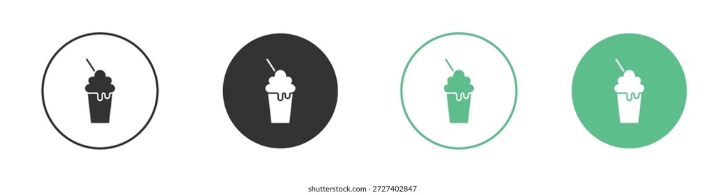 Conjunto de conceitos de ícones de Milkshake. Ilustrações de vetor de glifo
