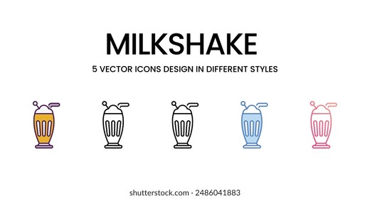 Milkshake Icons different style vector stock illustration