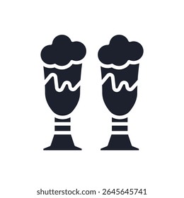 milkshake icons isolated on White Background. Flat style design