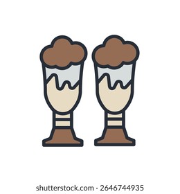 ícones de milkshake isolados no fundo branco. Design de estilo plano
