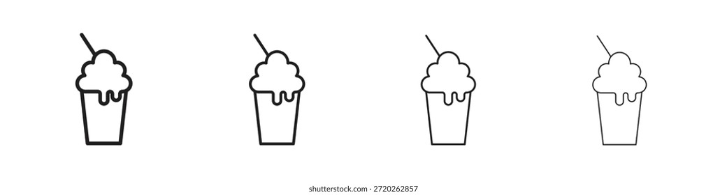 Ícones de milkshake Contorno símbolo de vetor sinal