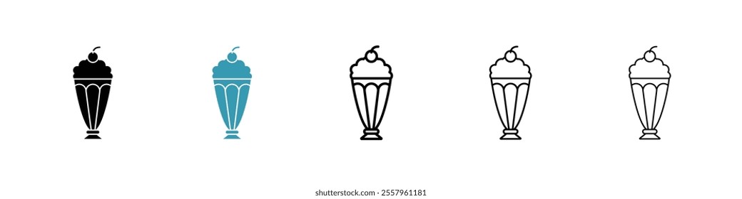 Milkshake icons pack in black and blue.