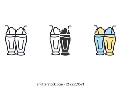 milkshake icons  symbol vector elements for infographic web
