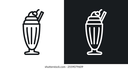 Milkshake icons. vector set in black colors