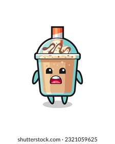 milkshake illustration with apologizing expression, saying I am sorry , cute style design for t shirt, sticker, logo element