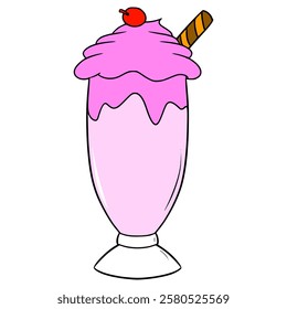 milkshake illustration hand drawn isolated vector