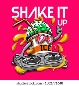 Milkshake Illustration Tee Shirt Wallpaper Poster Logo Print Graphic Design