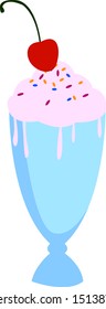 Milkshake, illustration, vector on white background.