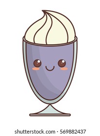 milkshake kawaii icon image vector illustration design 