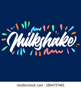 Milkshake. lettering vector banner for business. typography. vector illustration.