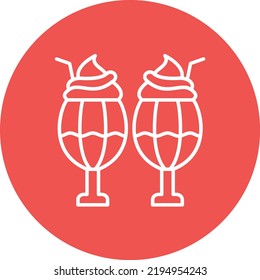 Milkshake line circle icon vector image. Can be used for new year. Can also be used for web apps, mobile apps and print media.