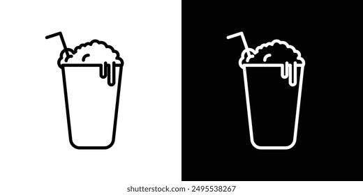 Milkshake line icon vector illustration set.