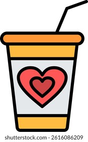 Milkshake Line Vector Icon Design