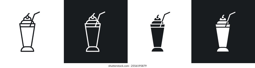 Milkshake linear icon set for app, and web design.