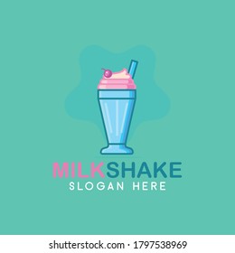 milkshake logo design flat illustration fast food icon vector modern