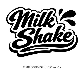 Milkshake logo vector hand draw