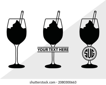 Milkshake Monogram, Drink Shake, Printable Vector Illustration
