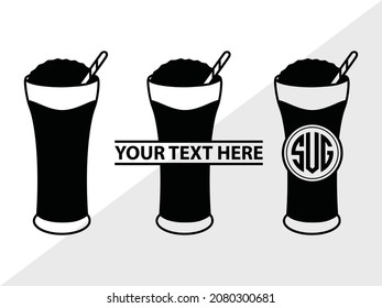Milkshake Monogram, Drink Shake, Printable Vector Illustration