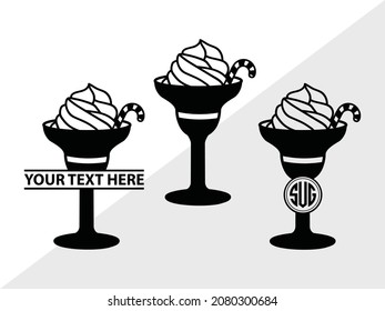 Milkshake Monogram, Drink Shake, Printable Vector Illustration