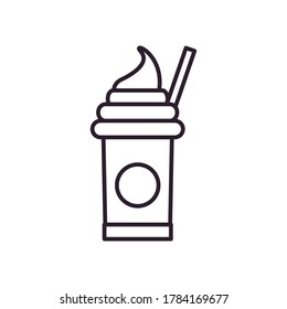 milkshake mug drink line style icon design, Beverage liquid and refreshment theme Vector illustration