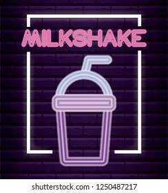 milkshake neon light label