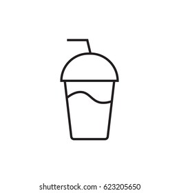 Milkshake Outline Icon. 