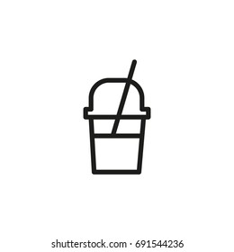 Milkshake outline icon,Vector Illustration,Eps10