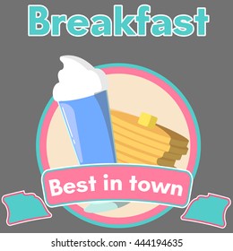 Milkshake and pancake poster