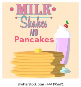 Milkshake and pancake poster