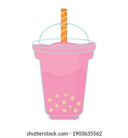 milkshake with a pink color vector illustration design