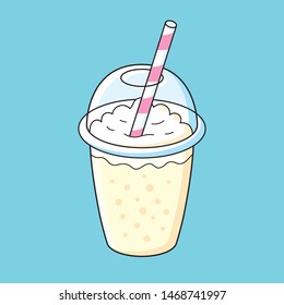 Milkshake plastic cup cartoon vector