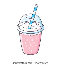 Milkshake plastic cup isolated vector
